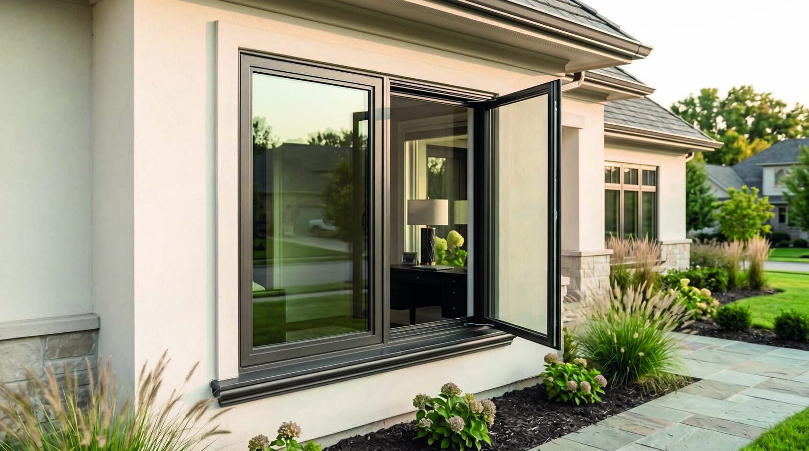 Sliding Glass Doors, Linshia aluminum system installed by Canata Construction